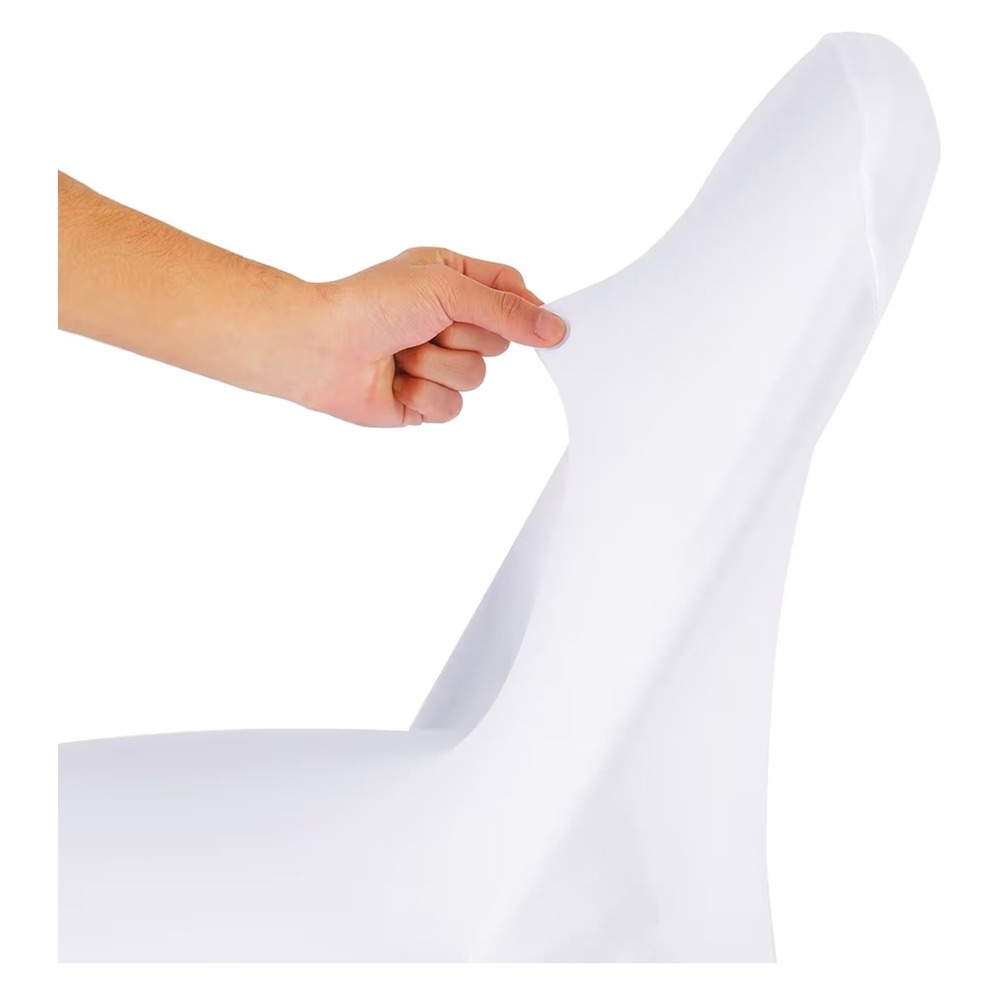White Spandex Chair Covers Set of 10 Stretch Banquet Event Decor - Picture 4 of 6